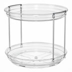 2 Tier Lazy Susan Turntable Organizer 9.25'' Rotating Spice Rack Organization for Cabinet, Kitchen, Pantry, Countertop, Bathroom, Vanity, Medicine Cabinet Organizer, Clear