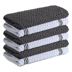 100% Cotton Kitchen Towels - 15x25 Inch Ultra Soft Tea Towel, Super Absorbent Terry Dish Towels for Kitchen Linens |Grey|