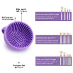 Silicone Makeup Brush Cleaner Bowl – Portable Cosmetic Brush Scrubber Mat & Washing Tool – Textured Cleaning Cup for Face & Eye Brushes – Manual Beauty Sponge Washer for Travel & Home(Purple)