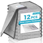 12 Pcs New Upgrade 3-Layer Metal Dish Cloth, No Scratches and No Odor, Multipurpose Wire Dishwashing Rag for Wet and Dry, Kitchen Cleaning DishRags,Sinks,Dishes,Stove Top, Dimensions(7.08X8.86)