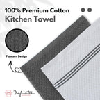 100% Cotton Kitchen Towels - 15x25 Inch Ultra Soft Tea Towel, Super Absorbent Terry Dish Towels for Kitchen Linens |Grey|