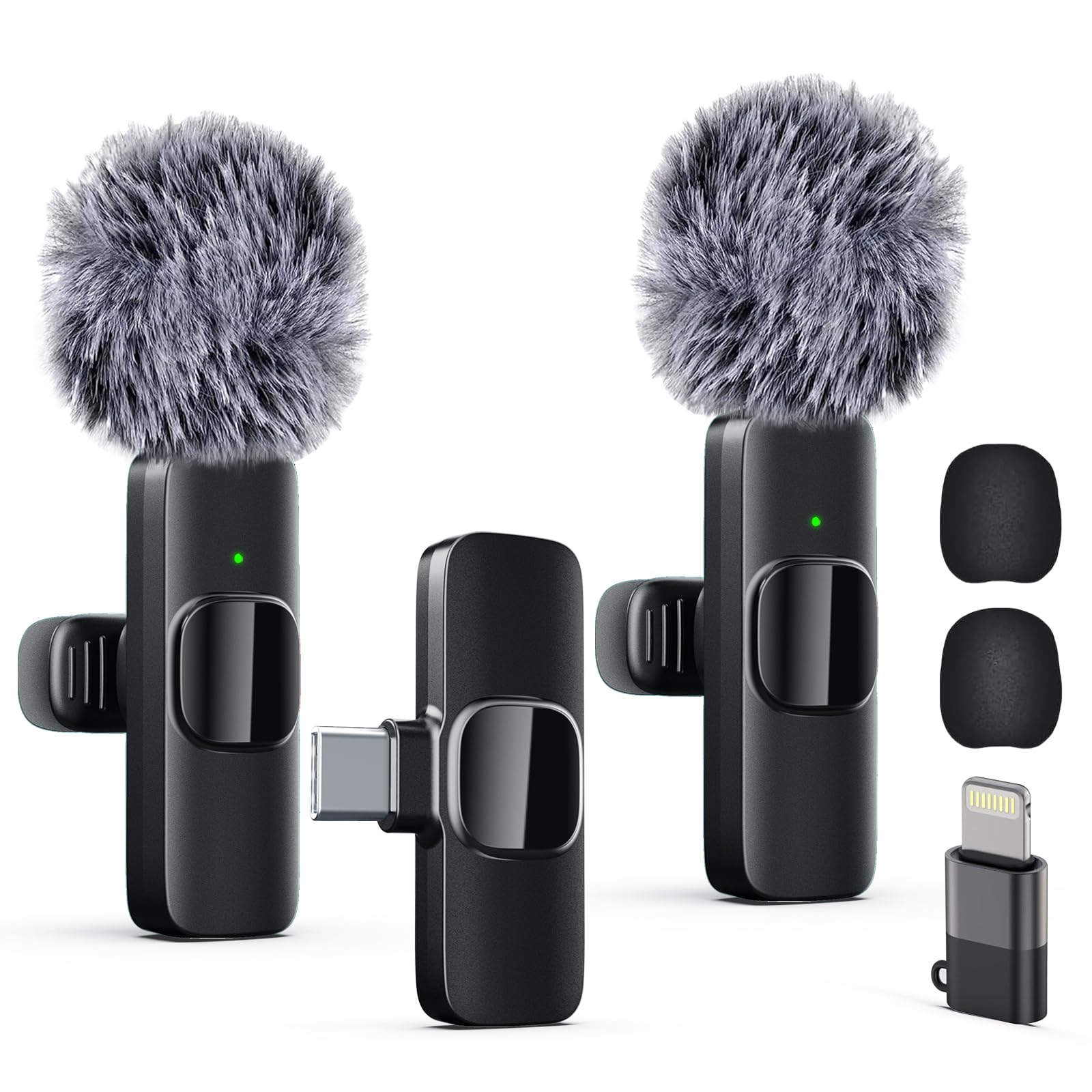 Professional Wireless Lavalier Lapel Microphone for iPhone, iPad, mini Video Recording Mic forInterview Video Podcast Vlog YouTube&Livestream, Noise Reduction, Plug &Play