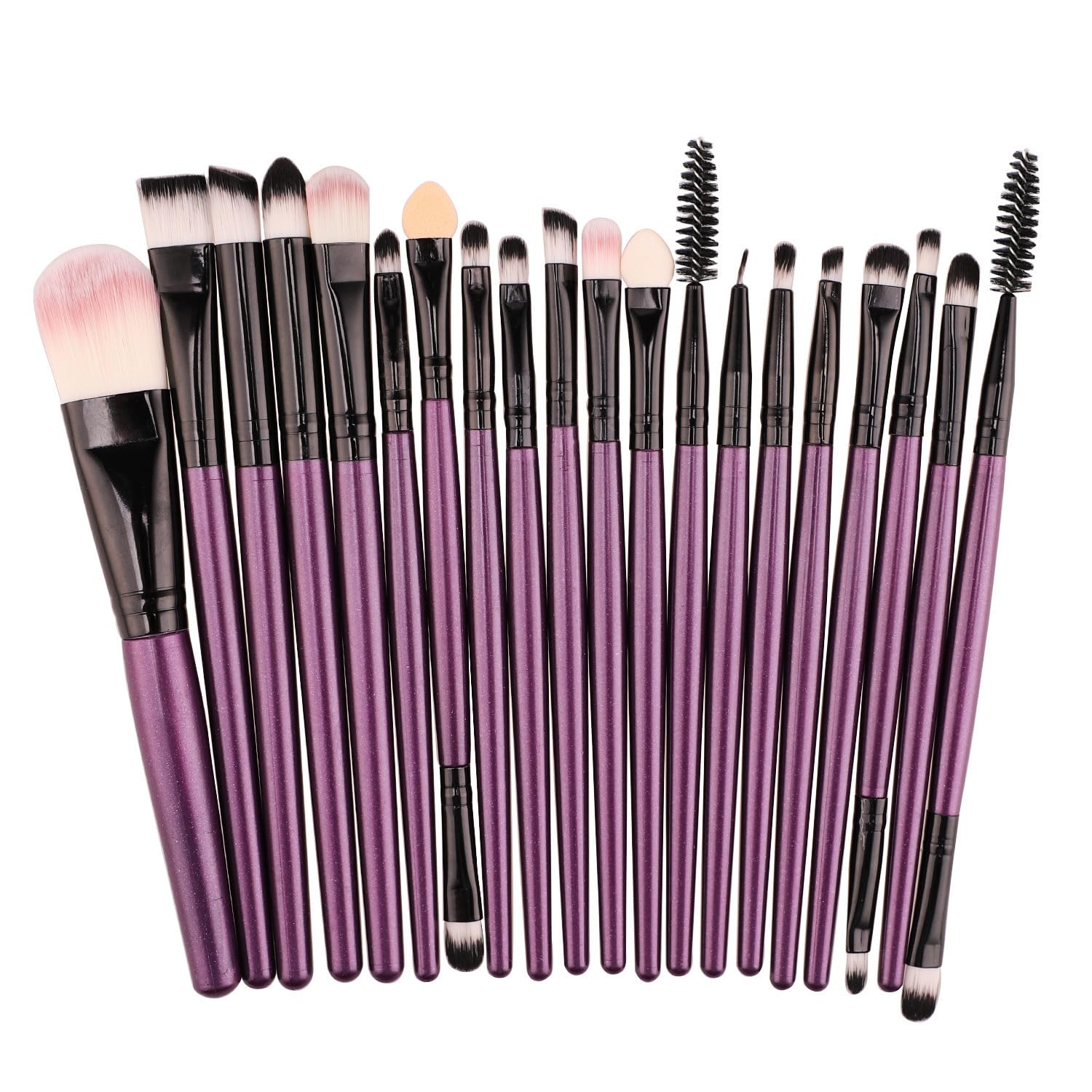20-Piece Makeup Brush Set | Face & Eye Cosmetics Brushes for Blending, Contouring, Eyebrow, Lip, and More | Soft Synthetic Fiber Beauty Tools