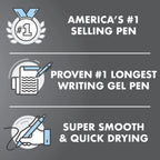 G2 Premium Gel Roller Pens, Bold Point 1 mm, Blue Ink Pens Bold Point, Pack of 12 - Ideal for School, Journaling, and Office Writing