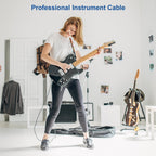 Guitar Cable, Guitar Cord 10ft, AMP Cord for Bass & Electric Guitars/Keyboard/Mandolin, Pro Audio Instrument Cable (Right Angle to Straight, Black)