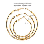 6 Pairs Gold Silver Plated Hoop Earrings for Women, Hypoallergenic Stainless Steel Gold Hoops Silver Hoop Earrings Set, Lightweight Large Small Hoops Women Earrings Loop Earrings Set