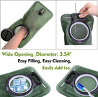 Hydration Bladder, 2L Water Bladder for Hiking Backpack, BPA-Free Leak Proof Water Reservoir Storage Bag, Hydration Pack Replacement for Camping Cycling Running, Military Green