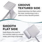Meat Tenderizer Hammer with Comfortable-Grip Handle, Dual-side Mallet for Kitchen, Heavy Duty Pounder For Tenderizing Steak, Beef and Fish