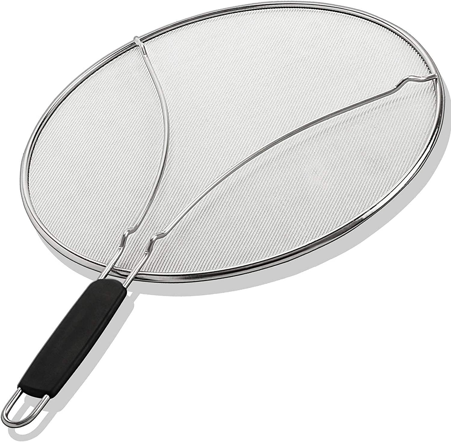 Splatter Screen for Frying Pan - 13 Inch Stainless Steel Grease Splatter Guard - Cover Oil Splash when Sizzling Bacon, Cooking Fried Chicken or Popcorn