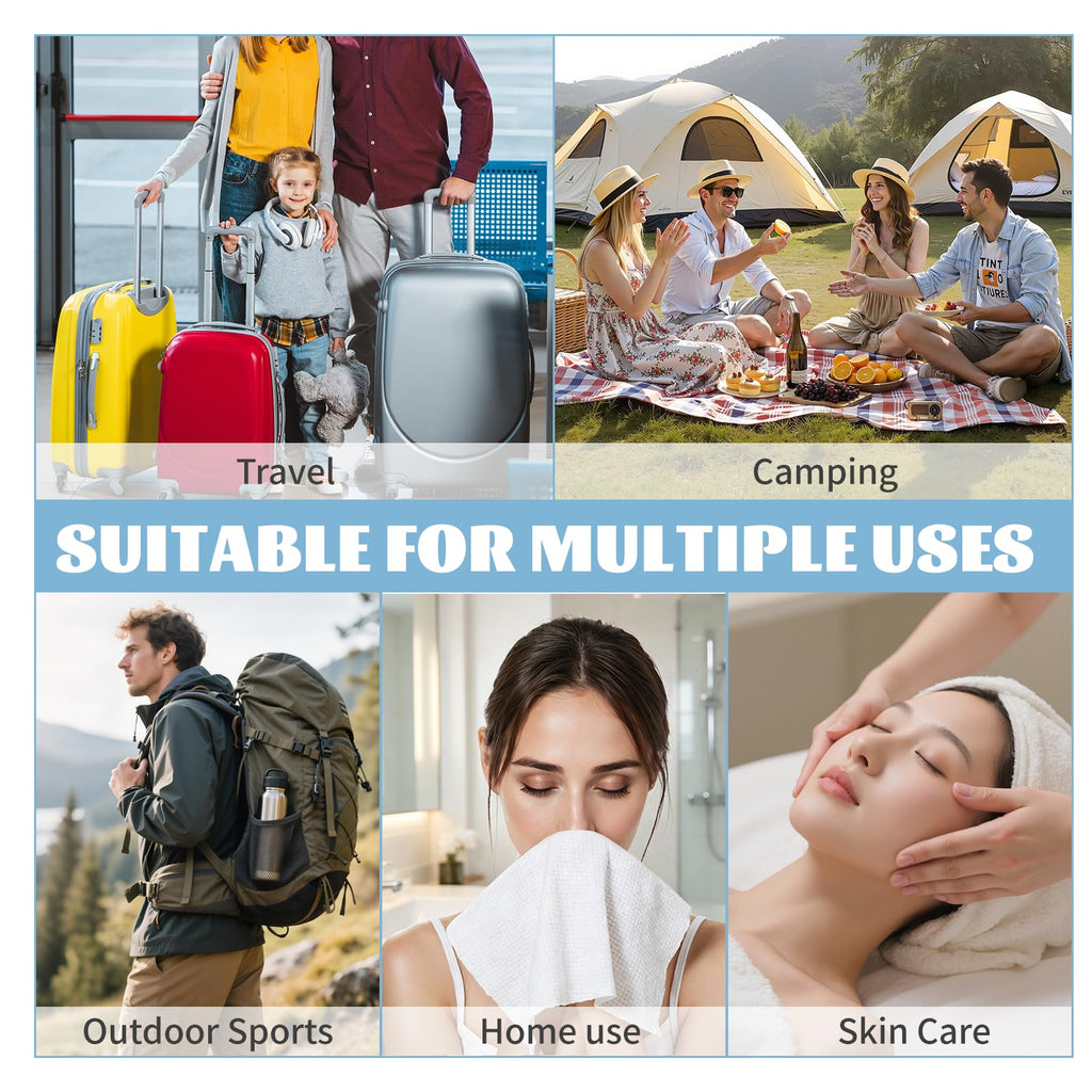 Compressed Towels, Large Size Disposable Face Compressed Towel, 30 PCS Ultra Soft Portable Washcloths Tablets Reusable for Travel, Camping, Hiking, Sport, Beauty, Home Hand Cloths, Outdoor