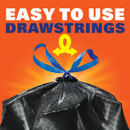 Ultra Strong 30 Gallon Trash Bags, Large Trash Bags 30 Gallon Size, Multipurpose, Break Resistant Drawstring Closure, Resists Leaks, Punctures, and Tears, Black, Fabuloso Scent, 50 Bags