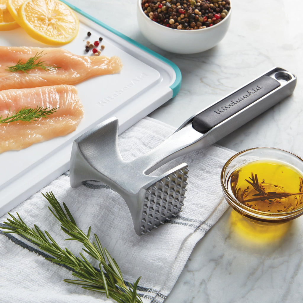 Gourmet Multi Sided Meat Tenderizer for Pounding Meats, Nuts, Shellfish, ect, Hang Hole for Easy Storage, Hand Wash, One Size, Black