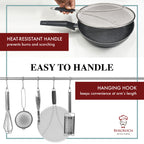 Splatter Screen for Frying Pan - 13 Inch Stainless Steel Grease Splatter Guard - Cover Oil Splash when Sizzling Bacon, Cooking Fried Chicken or Popcorn