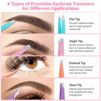 7 Pcs Tweezers for Women Facial Hair, Stocking Stuffers for Teen Girls Women, Christmas Small Gifts for Teen Girls Women, Eyebrow Tweezers Set, Birthday Beauty Cute Gifts for Mom Wife Her
