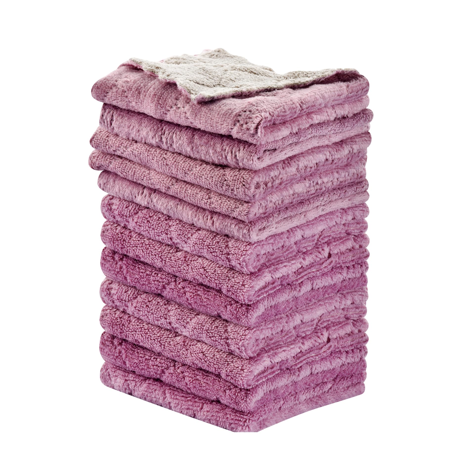 12PCS Kitchen Towels Dish Cloths, Reusable Cleaning Rags 10x6in
