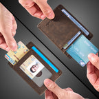 Slim Wallet Front Pocket Minimalist Leather RFID Blocking Medium Size