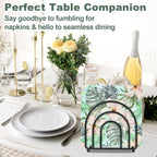 Metal Napkin Holder for Table - No Assembly Matte Black Paper Napkin Holders for Kitchen, Compact Design Cocktail Napkins Hoder Dispenser for Home Countertop, Restaurant & Outdoor Use