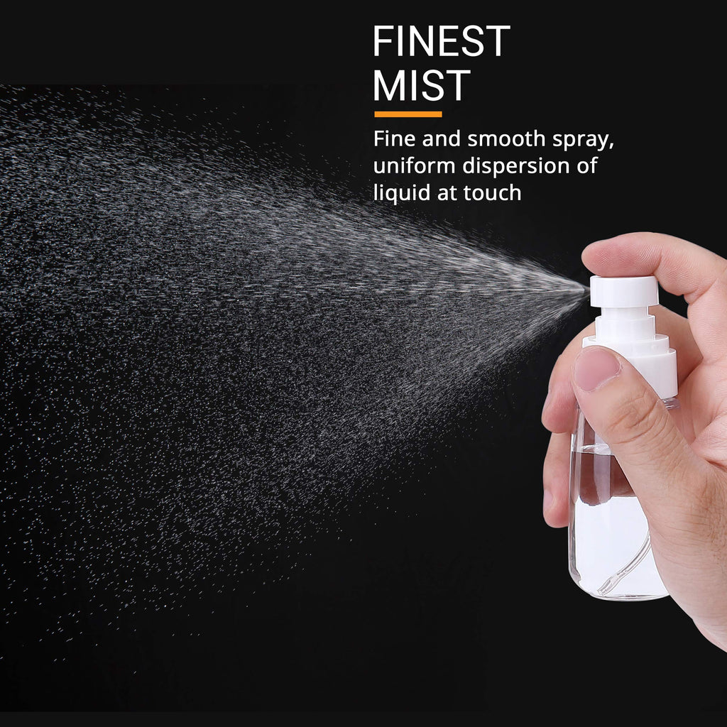 Pack 2 Small Spray Bottle Travel Size 2oz/60ml - Fine Mist Mini Empty Spray Bottles - Leak Proof - for Toners, Face & Hair Mist