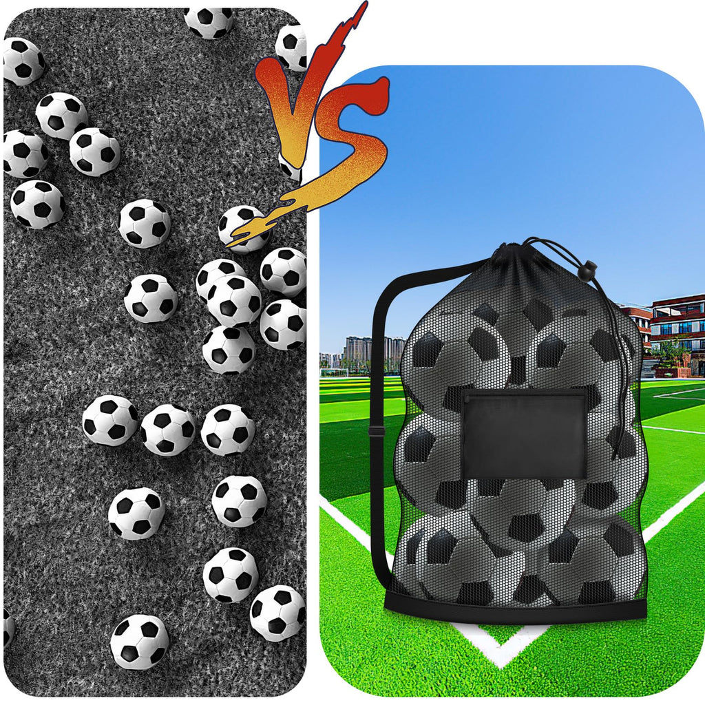 Extra Large Soccer Ball Bag, 40" x 30" Drawstring Mesh Ball Bag with Pocket, Heavy Duty Sport Net Sack for Coaches, Storage Bag for Basketball, Volleyball, Gym Equipment, Swimming Gear (1)