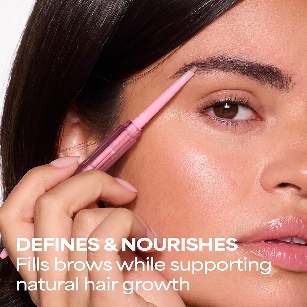 XtendBrows Shape & Sculpt Brow Pencil - Medium To Dark - Natural Look Eyebrow Filler Pen with Triangle Tip & Spoolie - Long-Wearing Definer for Fuller Natural Brows - Vegan & Cruelty Free